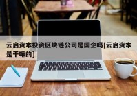 云启资本投资区块链公司是国企吗[云启资本是干嘛的]